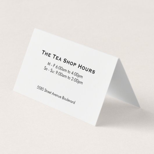 ティーショップ 名刺 (裏面)