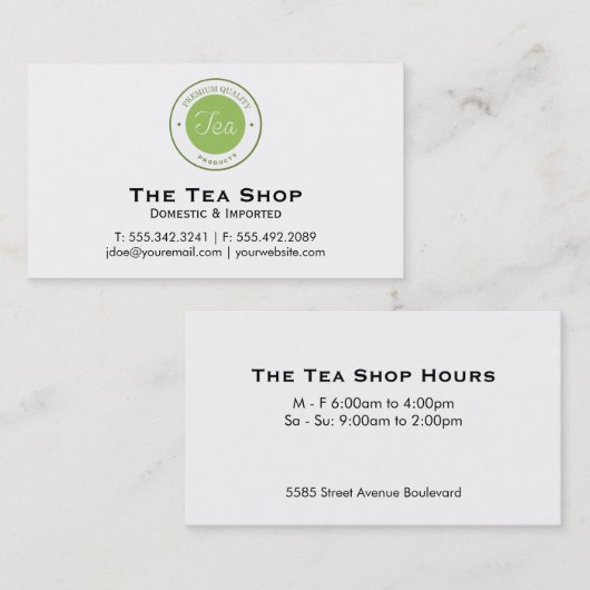 ティーショップ 名刺 (正面/裏面)