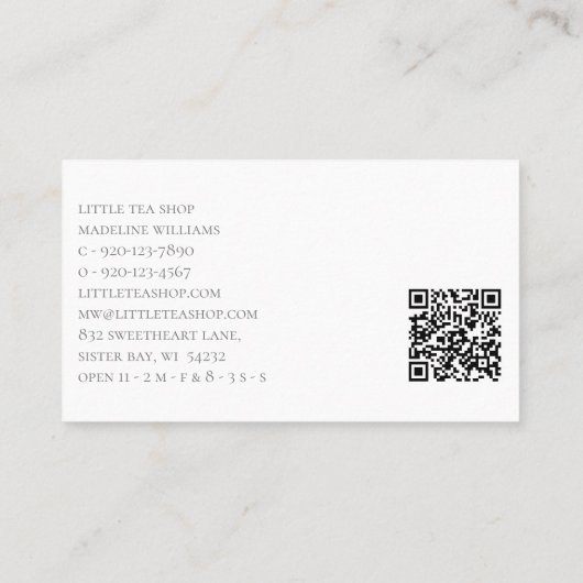 ティーショップ 名刺 (裏面)