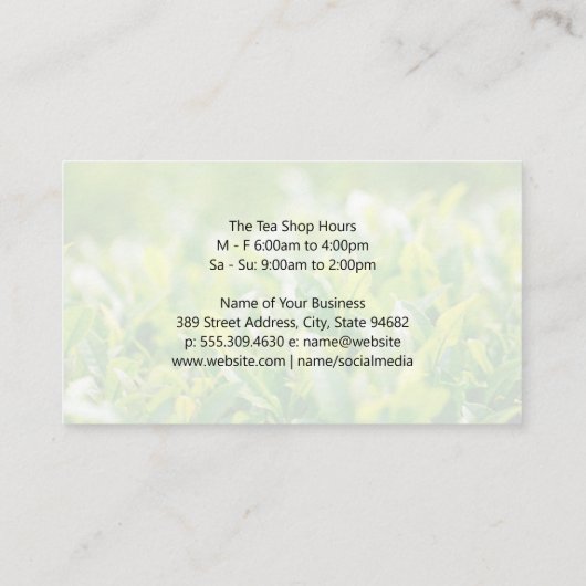 ティーショップ | 茶畑 名刺 (裏面)