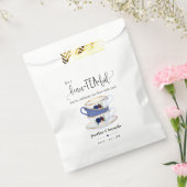 ティースィープバッグネイビーフローラ結婚式の引き出物バッグ フェイバーバッグ (封をした状態)