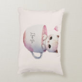 ティースカップでかわいい白ピンクの猫(4) アクセントクッション (裏面(縦))