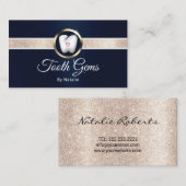 ティースジェムモダンネイビーデンタル美しいサロン 名刺 (正面/裏面)