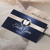 ティースジェムモダンネイビーブルーデンタル美しいサロン 名刺