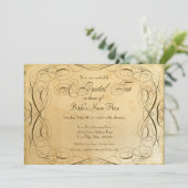 ティーステインドヴィンテージウェディング1 -ブライダルティーパーティー 招待状 (スタンド正面)