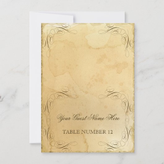 ティーステイン ヴィンテージ ウェディング 1 - テーブルナンバー ネーム (裏面)