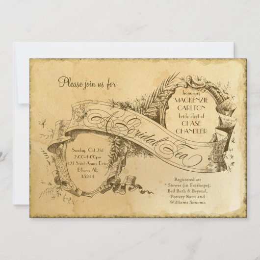 ティーステンドヴィンテージウェディング1 -招待状招待状 招待状 (正面)