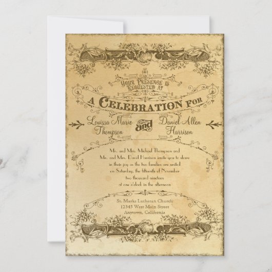 ティーステンドヴィンテージウェディング2 -招待状招待状 招待状 (正面)