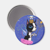 ティースフェアリー犬ボストンテリアピンクツチュートクラウン マグネット (正面/裏面)
