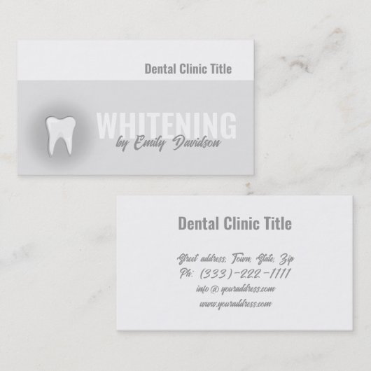 ティースホワイトニングデンタルケア診療所 名刺 (正面/裏面)