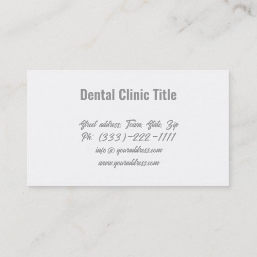 ティースホワイトニングデンタルケア診療所 名刺 (裏面)