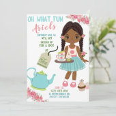 ティースポットパーティー誕生日招待状カード (スタンド正面)