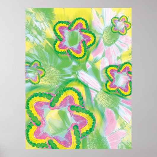 ティースモデルスピンデザイン歯医者イエローポスター ポスター (正面)