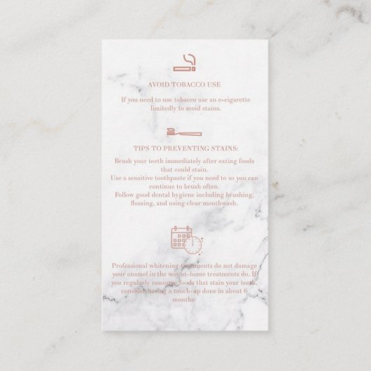 ティース美白後介護カード 名刺 (裏面)