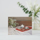 ティーセットスチルライフクロードモネ ポストカード (スタンド正面)