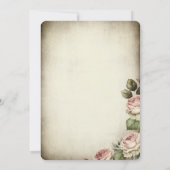 ティーセッ素朴ト、ストリングライト、バラブライダルシャワー 招待状 (裏面)