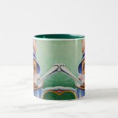 ティータお洒落イムマウスブルーボンネット水彩 ツートーンマグカップ (中央)