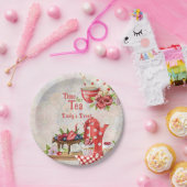 ティータイムだ！ヴィンテージ レトロ アフタヌーンティーパーティー ペーパープレート (パーティー)