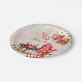 ティータイムだ！ヴィンテージ レトロ アフタヌーンティーパーティー ペーパープレート (アングル)