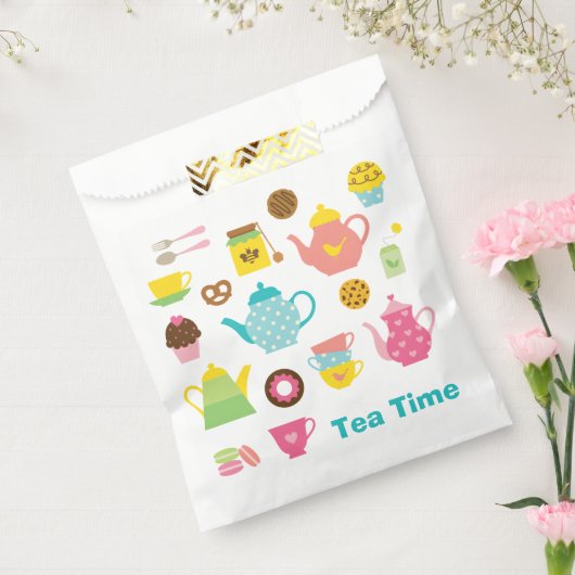 ティータイムのお菓子袋 フェイバーバッグ (封をした状態)