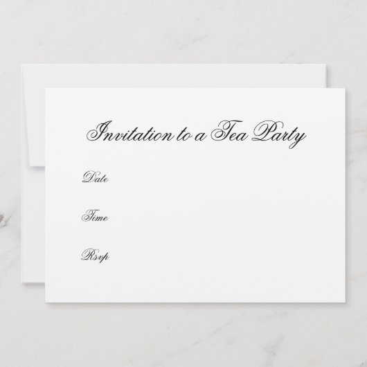 ティータイムのお誘い 招待状 (裏面)