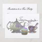 ティータイムのお誘い 招待状 (正面/裏面)