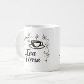 ティータイムの上品な花 コーヒーマグカップ (正面左)