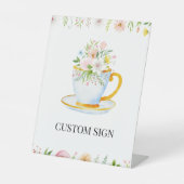 ティータイムの幻想的なワイルドフラワーのカスタムサイン 台座サイン (正面)