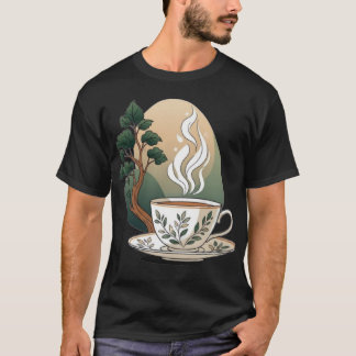 ティータイムの植物画 Tシャツ