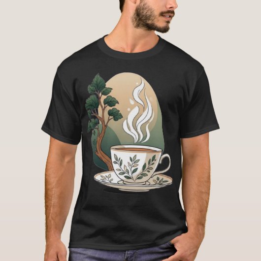 ティータイムの植物画 Tシャツ (正面)