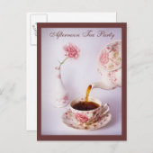 ティータイムアフタヌーンティーパーティー インビテーションポストカード (正面/裏面)