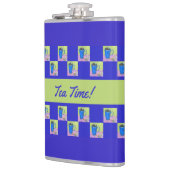 ティータイムアートグリーン/ブルーリピートデザイン フラスク (左)