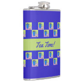 ティータイムアートグリーン/ブルーリピートデザイン フラスク (右)