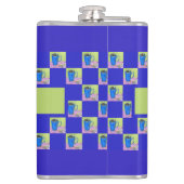 ティータイムアートグリーン/ブルーリピートデザイン フラスク (裏面)