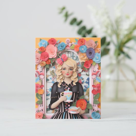 ティータイムエレガンス：ドレスアップ紙人形 (スタンド正面)