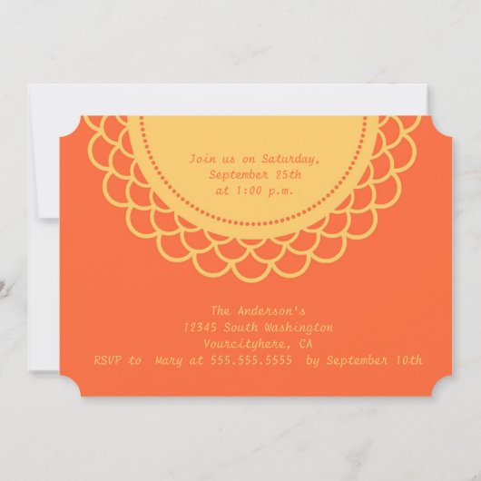 ティータイムガールバースデーパーティフォト招待状 招待状 (裏面)