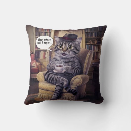 ティータイムキャットコーヒー猫に会う クッション (裏面)