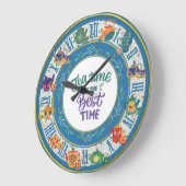 ティータイムクロックティールームティーショップティーアップティーポット ラージ壁時計 (傾斜)