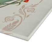 ティータイムグラフィックデザイン、ライトベージュ背景 カッティングボード (角)