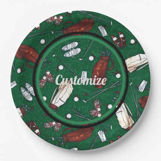 ティータイムグリーンゴルフパターン ペーパープレート (正面)