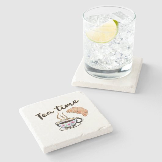 ティータイムコースター、ティーパーティーアクセサリー、ティーパーティー ストーンコースター (横)
