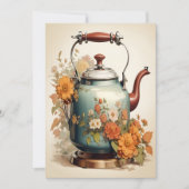 ティータイムコーヒーブレーク一緒に取得お茶ポット花 シーズンカード (正面)