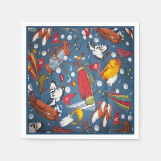 ティータイムゴルフパターンナプキン スタンダードカクテルナプキン (正面)