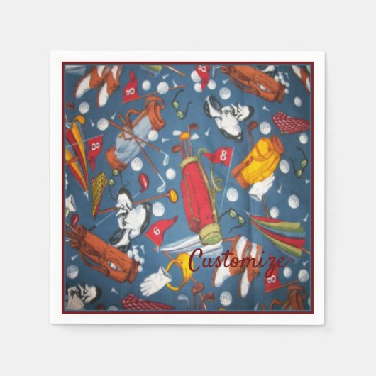 ティータイムゴルフパターン2ナプキン スタンダードカクテルナプキン (正面)