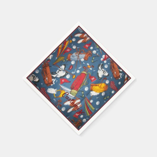 ティータイムゴルフパターン2ナプキン スタンダードカクテルナプキン (角)