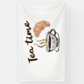 ティータイムシンボルや象徴、紅茶パーティーアクセサリー、紅茶パーティー 横断幕 (縦)