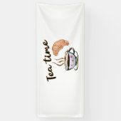 ティータイムシンボルや象徴、紅茶パーティーアクセサリー、紅茶パーティーb 横断幕 (縦)