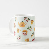 ティータイムシームレスパターン コーヒーマグカップ (正面左)