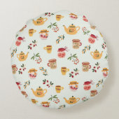 ティータイムシームレスパターン ラウンドクッション (裏面)