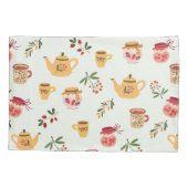 ティータイムシームレスパターン 枕カバー (裏面)